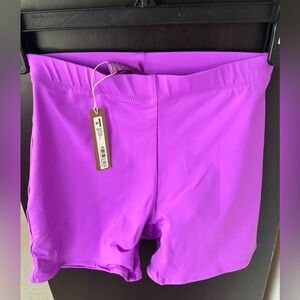 Skims Recycled Swim Mid Waist Shorts 
NWT in Violet (Purple)
